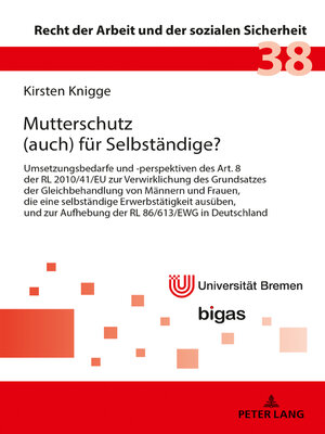cover image of Mutterschutz (auch) für Selbständige?